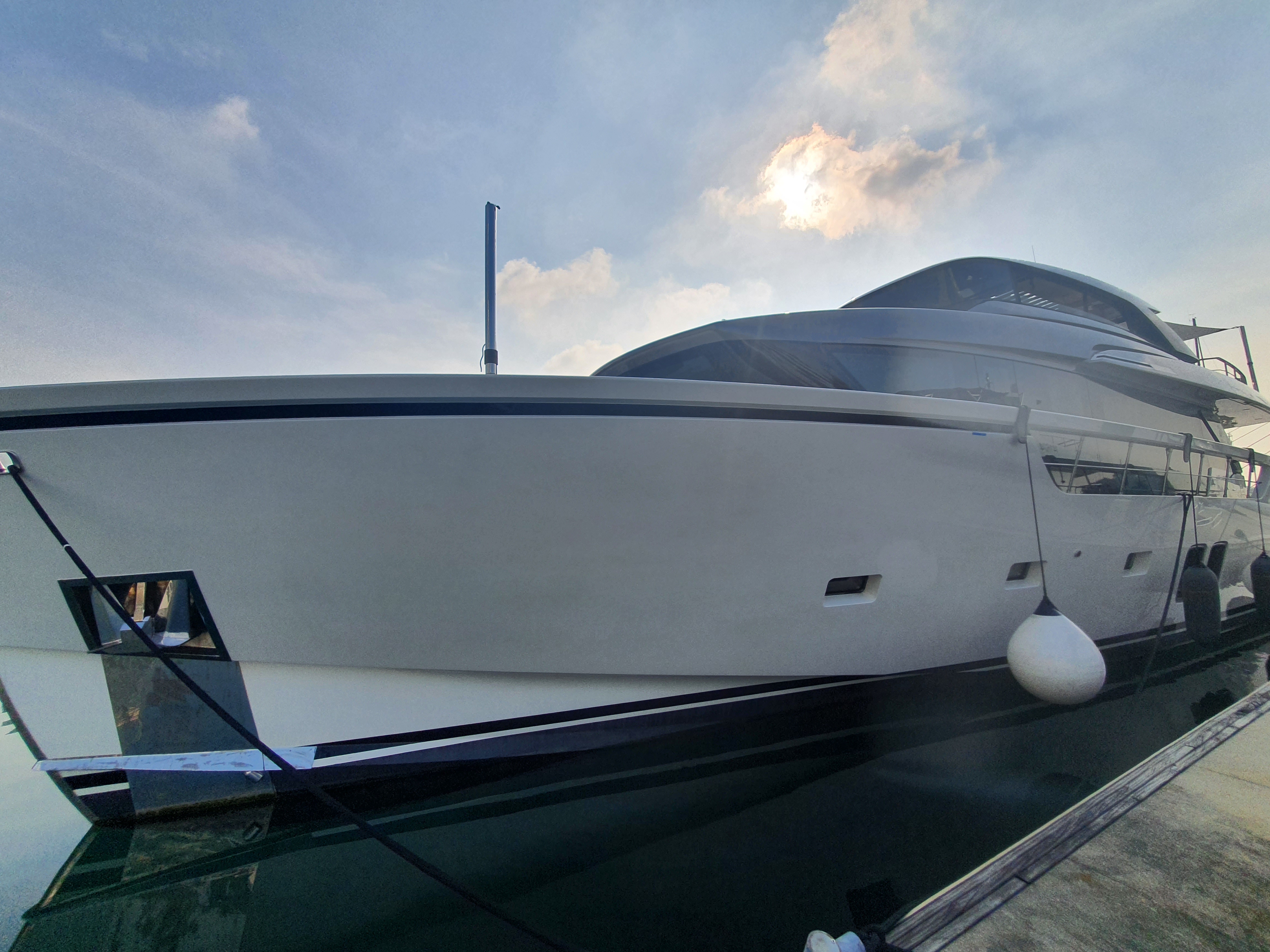 Nano coating protective finish — completed yacht surface treatment
