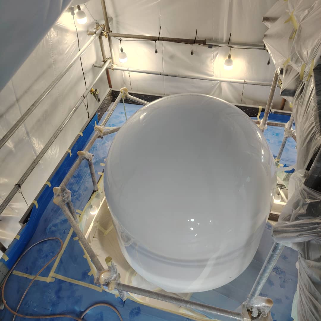 Yacht painting project 1 — spray application and finish