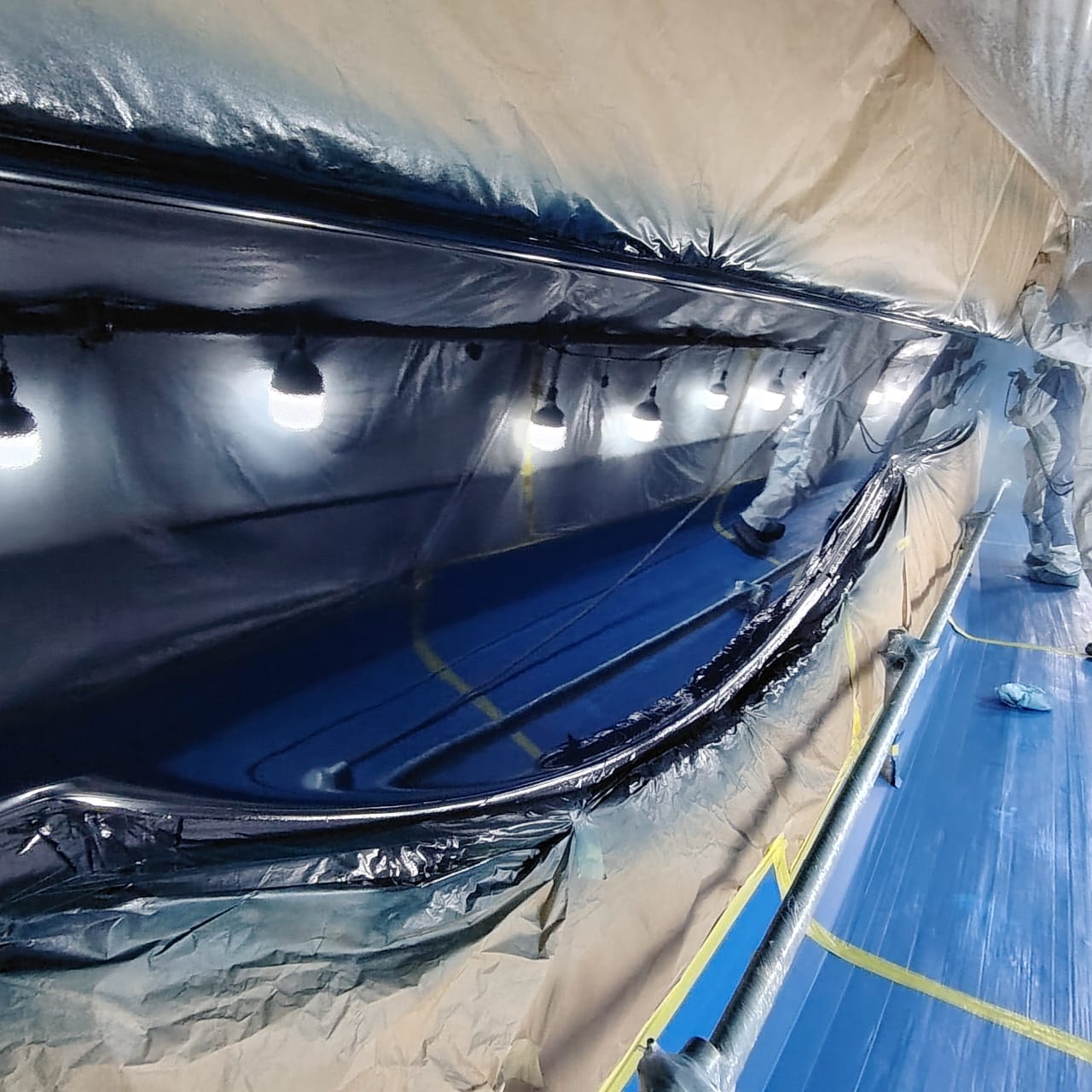 Yacht painting project 1 — completed paint finish