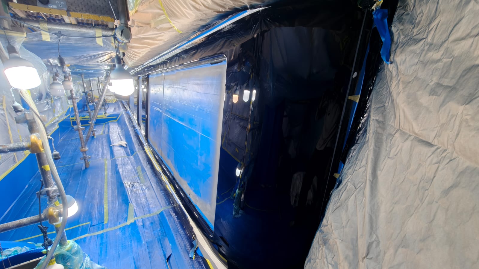 Yacht painting project 1 — final inspection of painted surface