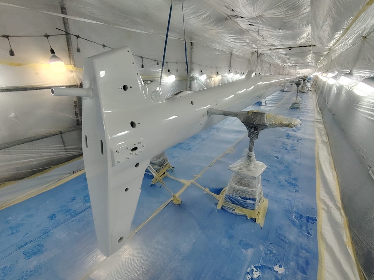 Yacht painting project 2 — topcoat spray technique