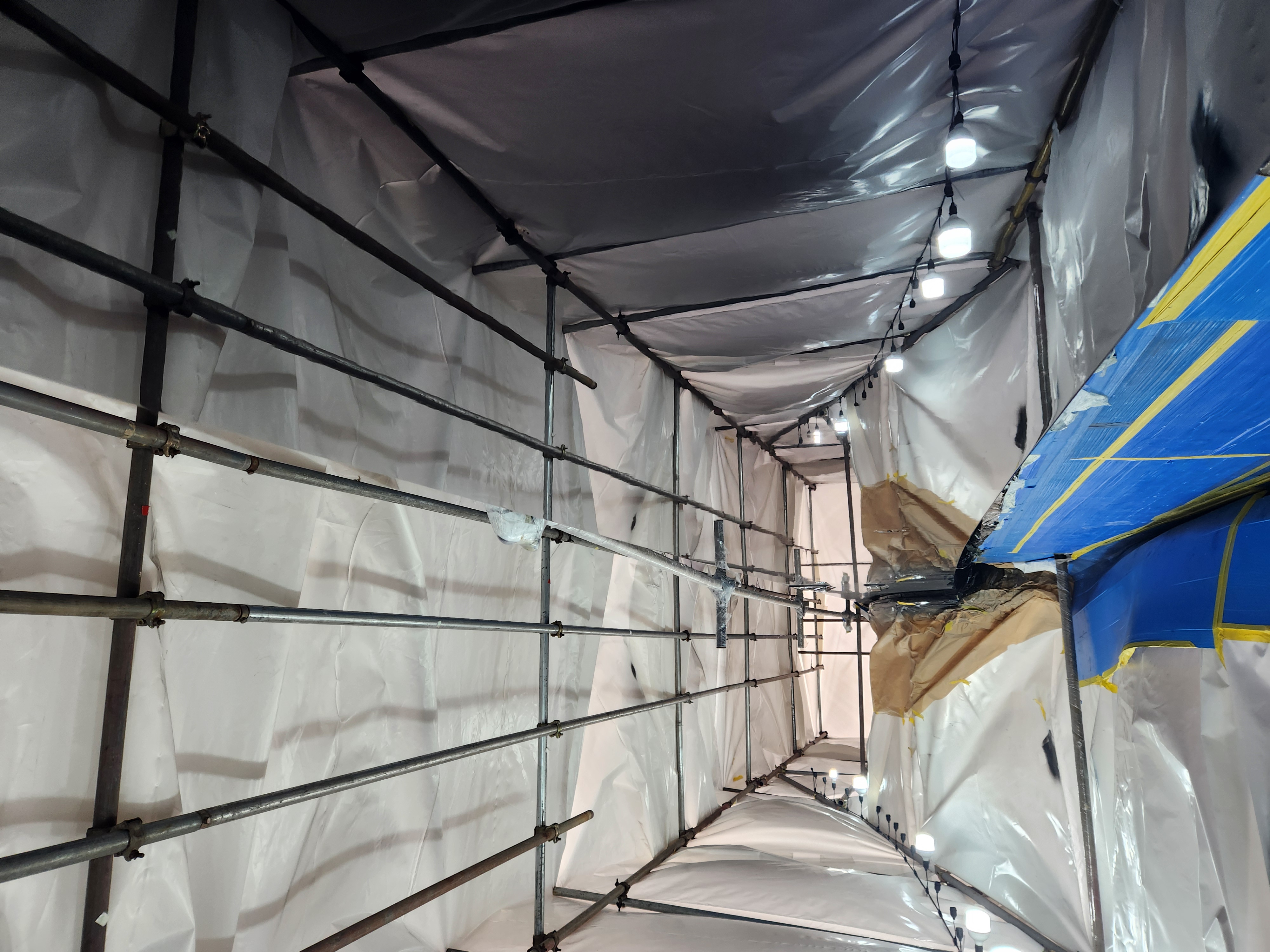 Yacht painting project 3 — paint application in progress