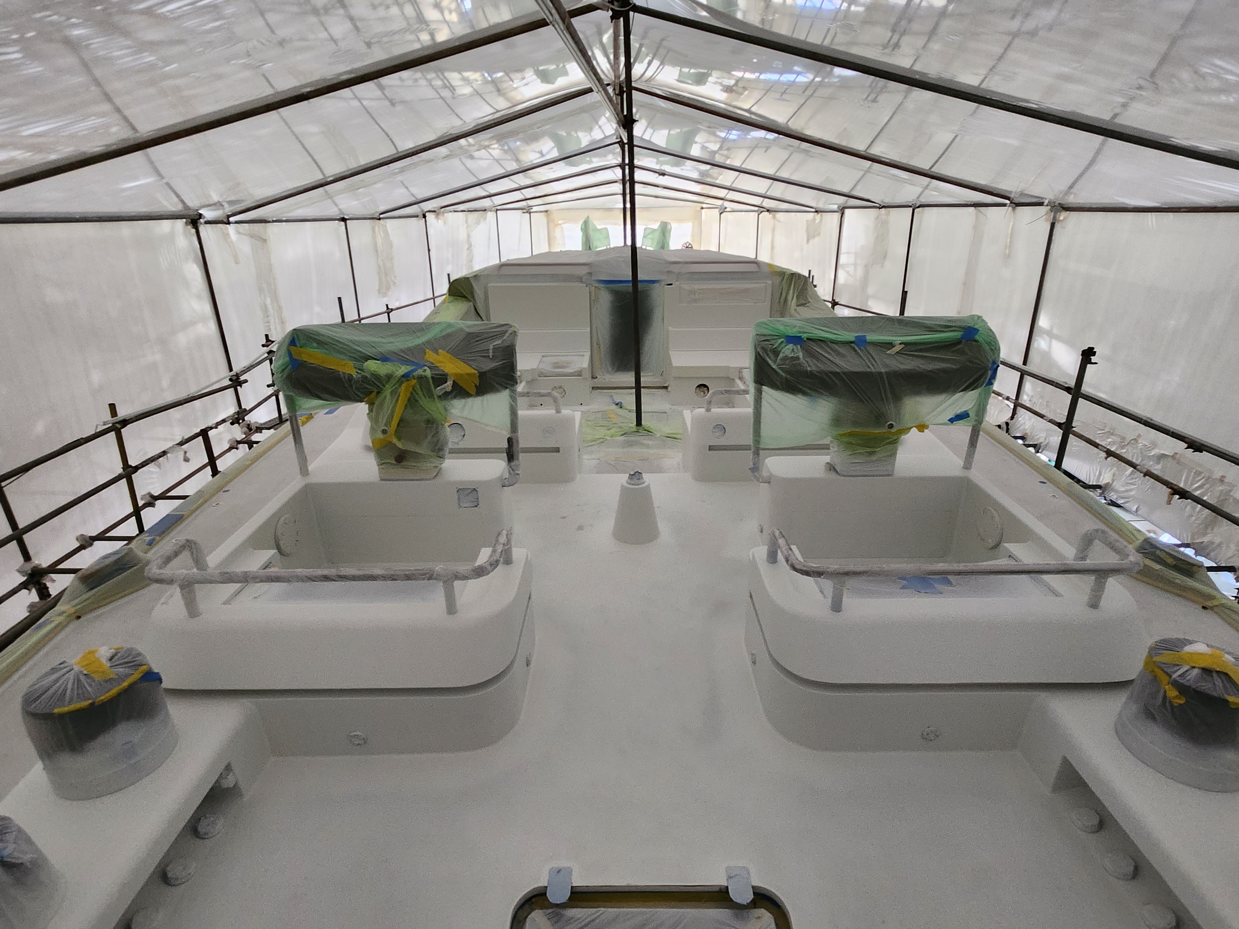 Yacht painting project 4 — main deck painting result