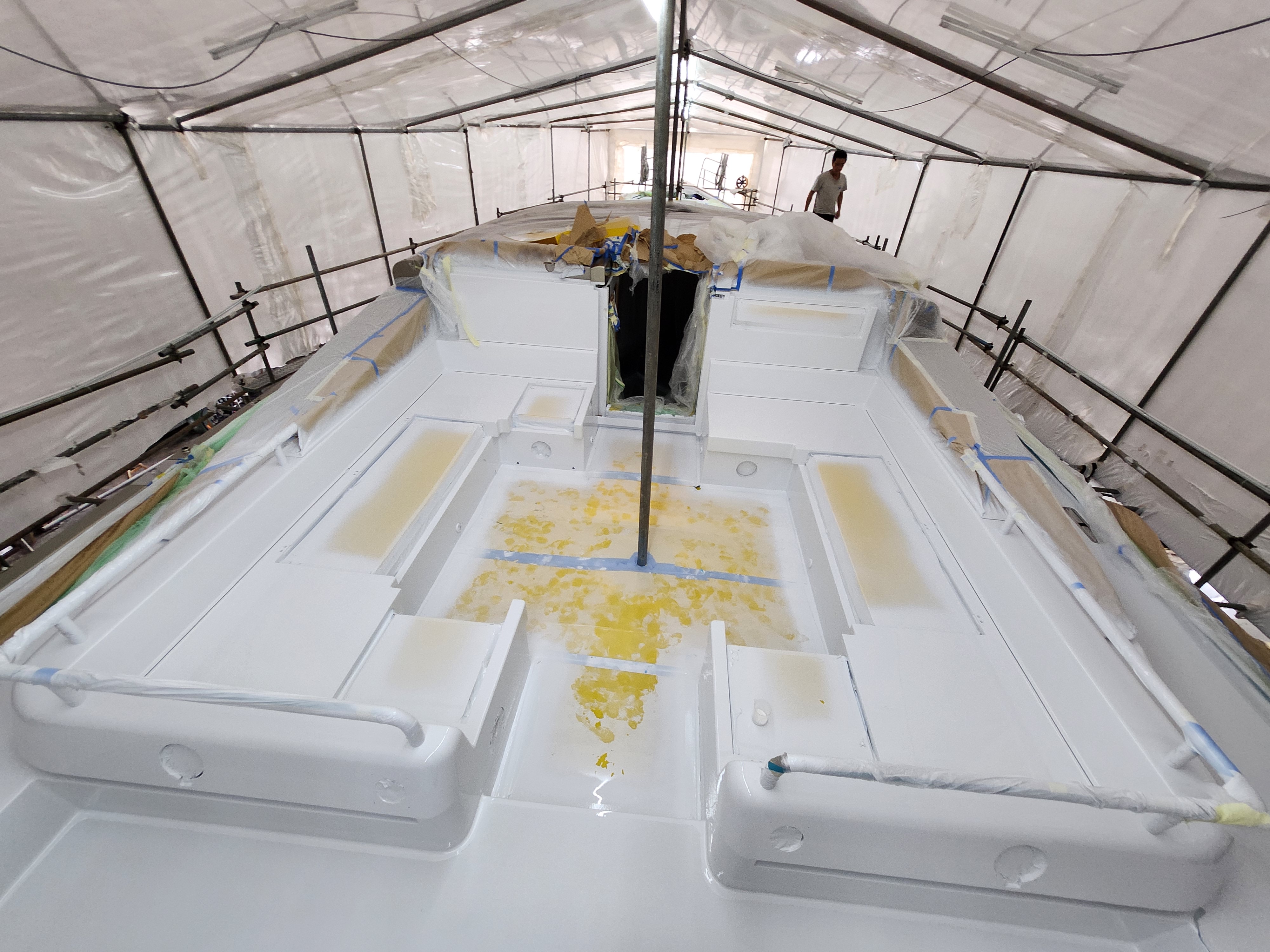Yacht painting project 4 — cockpit area finish