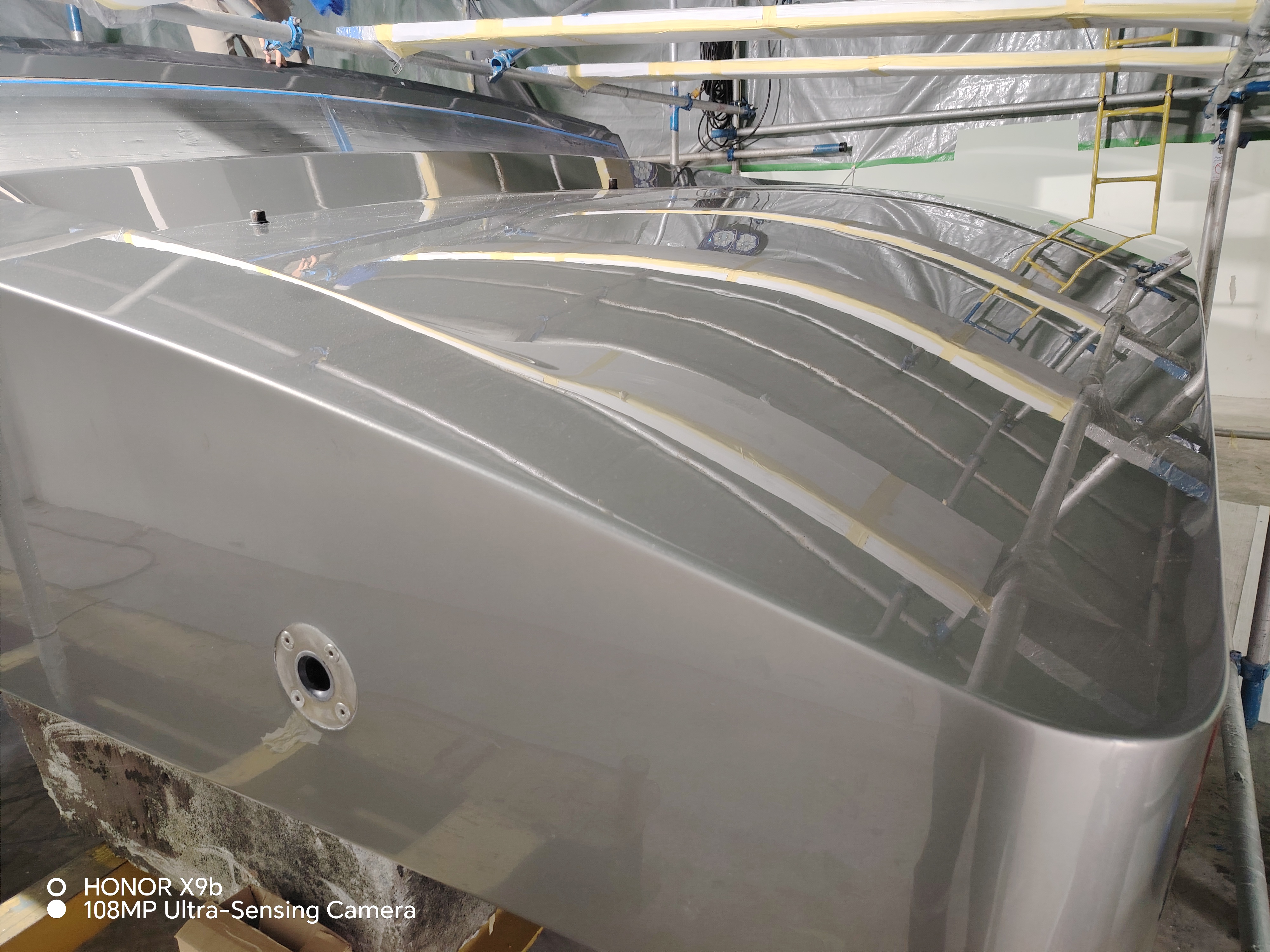 Yacht painting project 5 — completed paint finish
