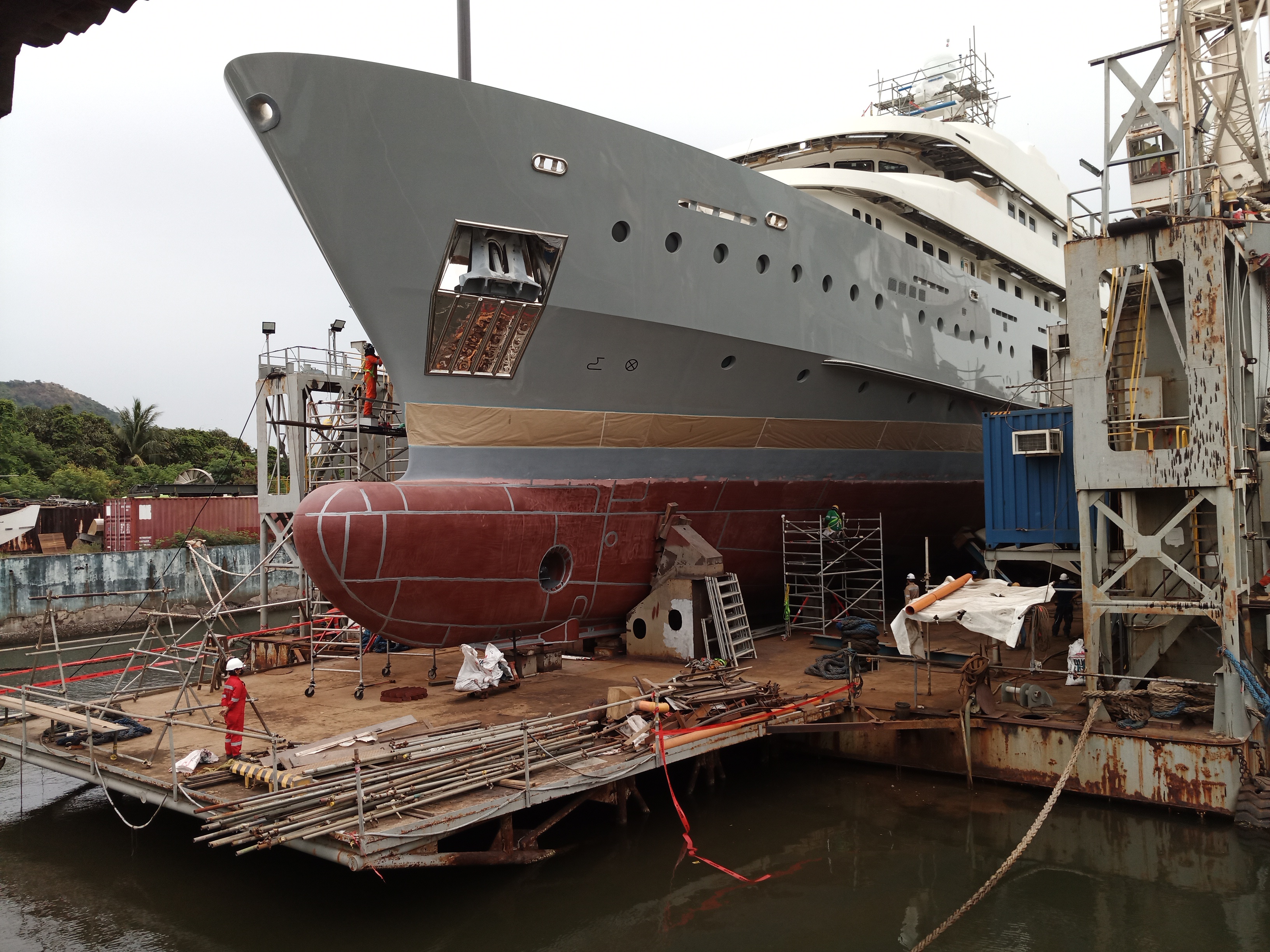 Yacht painting project 6 — topcoat application