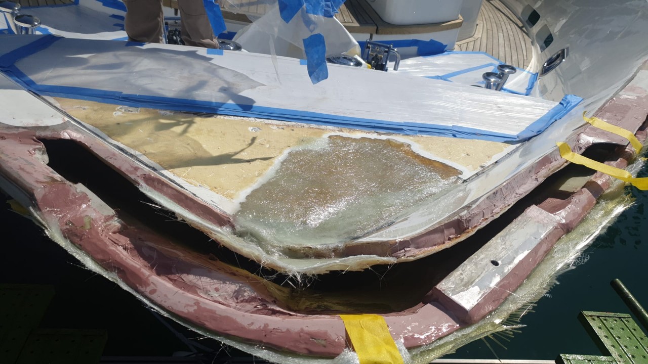 Yacht restoration project 2 — hull condition before coating