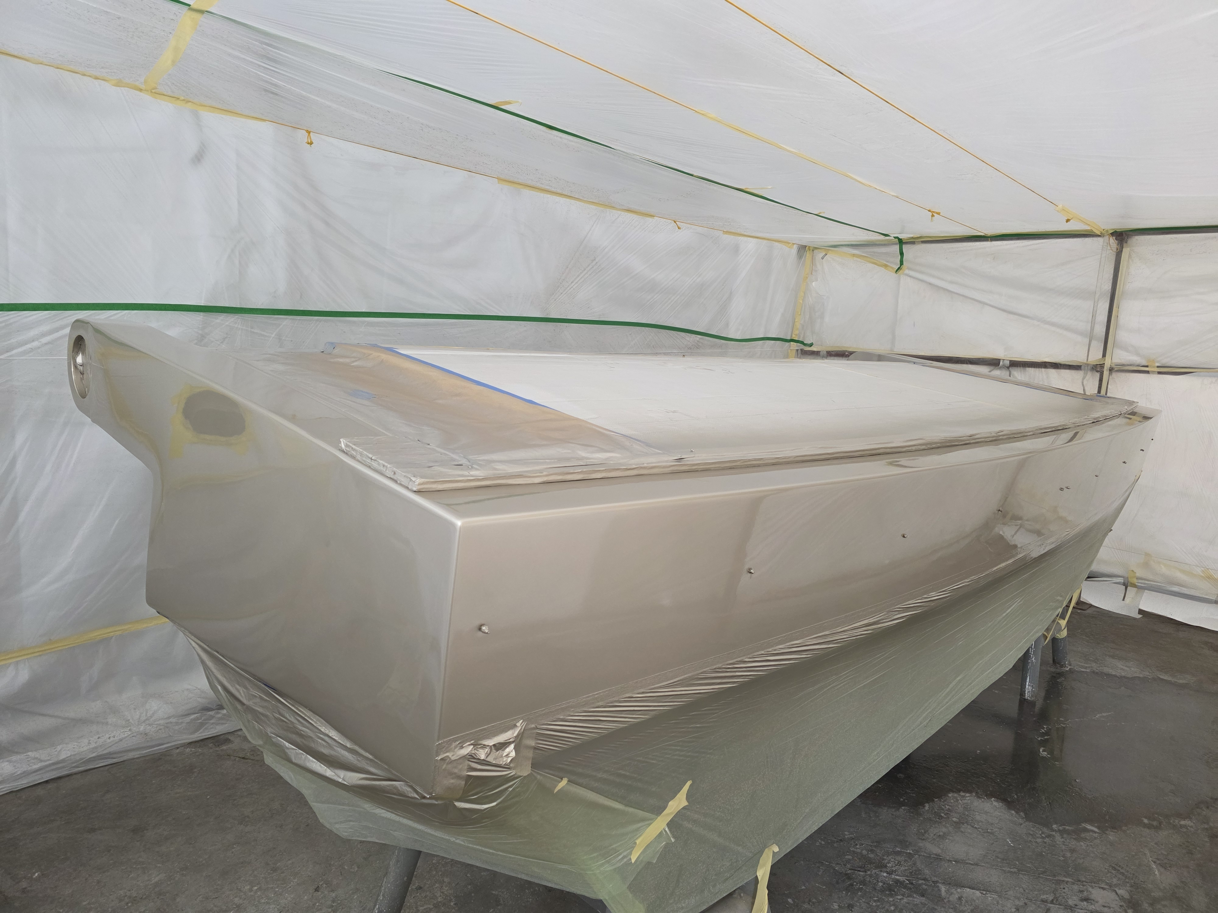 Yacht restoration project 3 — coating application during restoration